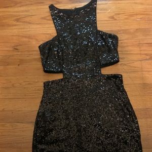Black sequence party dress